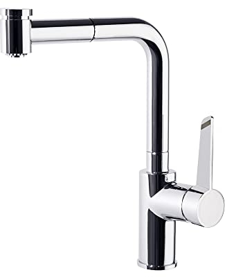 Ramon Soler - Grifo de Cocina Monomando con Caño Extraíble, Ahorro de Agua S2, Cromado, Ideal para Fregadero, Diseño Moderno y Funcional, Fácil Instalación