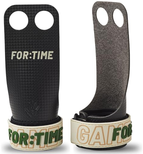 For Time Fitness - Handgriffe für Crossfit Gymnastik-Workouts - Ultraklebriger Handschutz mit Handgelenkstütze - Sporthandschuhe für Klimmzüge
