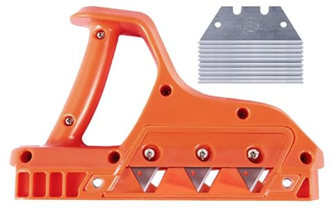 Rabot d'Angle Triple Rabot Plaquiste à Chanfreiner Mini rabot à plâtre avec manche en Plastique Lame remplaçable Corps métallique équerrage 45°/60°/90° (45°+60°)