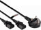 rhinocables IEC C13 Splitter Power Cable – Kettle Lead with UK Plug to Dual C13 Connectors | 3 Pin Mains Cord for PC, Monitor, TV, PS4 & Laptop | Black 5.5 Metre Power Lead (Pack of 1)