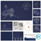 WEBEEDY 5 ensemble Sashiko Kit Bricolage Thème Lotus Chinois Thé Ensemble de Dessous de Verre Grand Tapis à Thé 1 pièce, 4 pièces, Dessous de Verre Brodé avec Aiguilles à Coudre, Cadeau pour Débutant