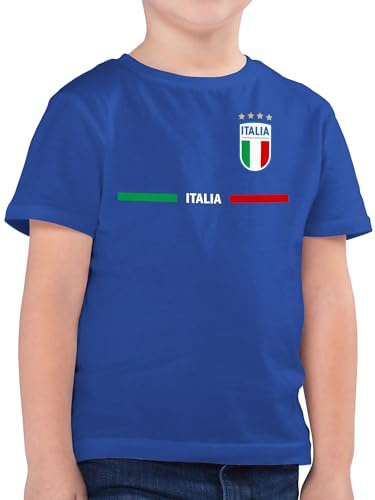 Shirtracer - Kinder T-Shirt Jungen - Fußball EM WM - Italien Trikot Wappen | Italia mit Stolz | Italienisches Fan-Motiv