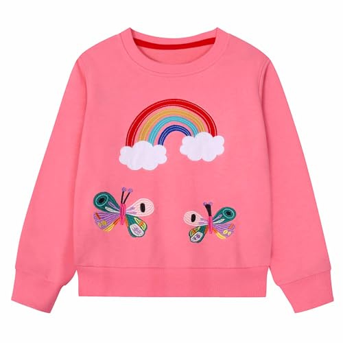 Gumyoss Felpa Unicorno Bambina Pullover Bambine in Cotone Magliette Manica Lunga Bambina Autunno Inverno Senza Cappuccio Felpa Bambine e Ragazze 2-7 Anni