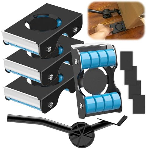 Deplace Meuble Lourd sans Effort, Souleve Meuble Leve Kit avec Roue Rotative, Le système de Glissement de Meubles, pour déménagement, Charge de 700 LBS