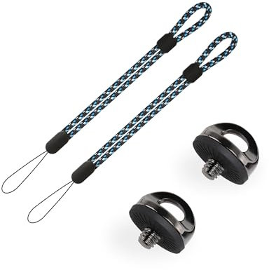 JUNART 1/4 inch Camera Mounting Screws, Camera Screws Plus Wrist Straps, Stainless Steel Tripod Quick-release Screws, Suitable For Selfie Sticks, Tripods, Digital SLR Cameras, Gimbals(2 Sets)