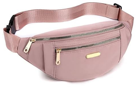 Mehrschichtige Gürteltasche für Damen, Leichte und Tragbare Hüfttasche, Reißverschluss für Reisen, Arbeit, Nylon/Polyester (Einheitliche Größe)