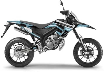 Deko-Set für Motorrad Cross Derbi Senda X-Treme 50 SM von 2018 bis 2023, Ladung, Blau / Grau
