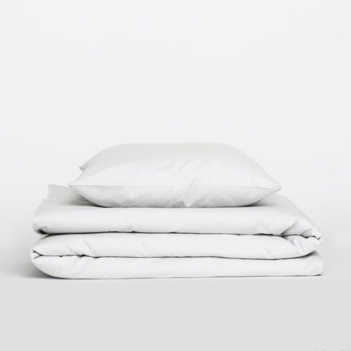 AGA.PIE Bambus Lyocell Kinder Bettwäsche-Set 100x135 + 60x40 cm - Weiß, 100% Bio Oeko-Tex 100, für Allergiker, Antibakteriell, Kinder-Bettwäsche, Atmungsaktiv, Geruchshemmend, Besonders sanft