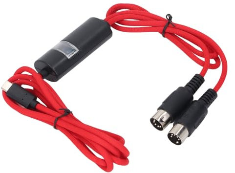Cable USB C Midi, Cable de Interfaz Tipo C a Midi, Adaptador de Cable Midi a Tipo C de 5 Pines, Adaptador de Cable de Entrada y Salida de Interfaz Midi a USB para Teclado