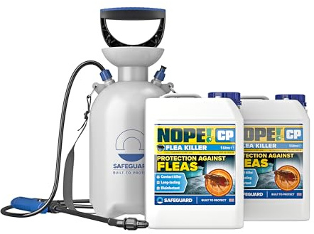 NOPE! Flea Killer Spray for The Home (2 x 5L & Sprayer) - Fast-Acting, Odourless & Non-Staining, Extended Residual Action up to 3 Months. Indoor & Outdoor Flea treatment