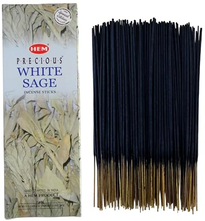 Hem White Sage Räucherstäbchen, 1 Packungen mit 200 g (160-180 Stäbchen), Aromatherapie, Meditation, Yoga, umweltfreundliche Verpackung