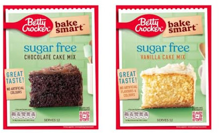 Bake Smart Sugar Free Chocolate Cake Mix 350g and Sugar Free Vanilla Cake Mix 350g - Easy-to-Bake Cake Mixes with Sweeteners, No Artificial Colours or Flavours, Suitable for Vegetarians