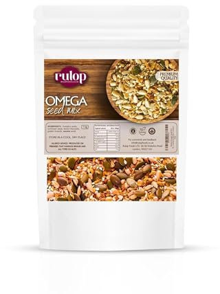 Rulop Omega Seed Mix 1kg - Mixed Seeds for Bread Making, Breakfast Cereal & Baking - Raw, Natural & Vegan Omega Seed Mix with Sesame, Sunflower, Pumpkin, Brown Linseed & Golden Linseed(Pack of 2)
