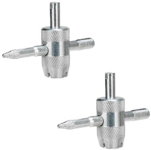 klahh 2 Pcs Tyre Valve Repair Tool 4 in 1 Tire Valve Stem Removal Tool Valve Core Remover Tool for Bicycle Car Motorcycle