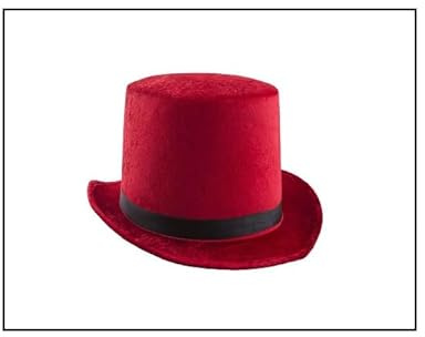LP Divertissements Chapeau haut de forme velours rouge 60cm