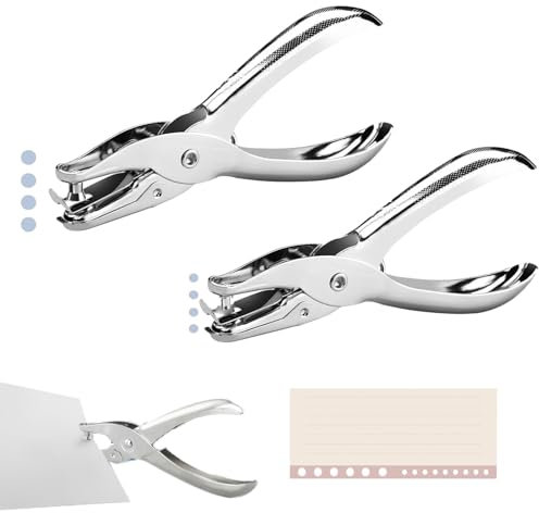 2 punzonatrici a foro singolo, diametro del foro 3 mm e 6 mm, pinza per fori di carta, punzonatrice per fori, per cartelle, foto, biglietti, biglietti di auguri