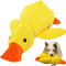 Hundespielzeug Unzerstörbar, Anti Stress Ente, Interaktives Hunde Kuscheltier, Quietschspielzeug Hund Kuscheltier,Antistressente Keep Calm Hunde Süß Plüschtier (Gelb, 45 cm)