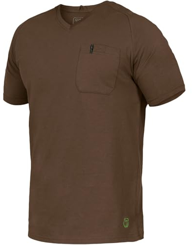 Leibwächter Flex-Line Herren Arbeitsshirt mit Brusttasche – Kornblau – Gr. XS – Relaxed Fit Shirt Baumwolle – T-Shirt mit V-Ausschnitt – Antibakteriell und Antipilling