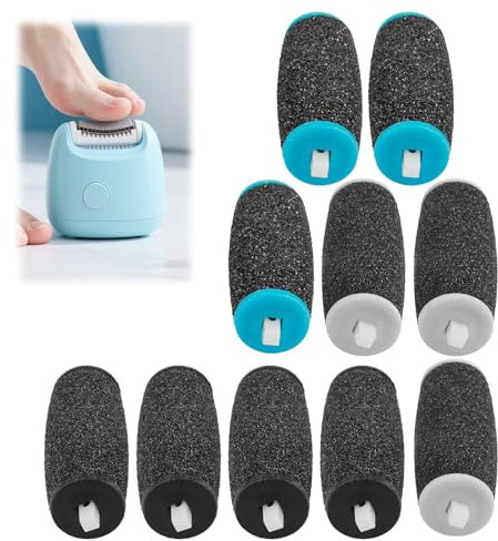 10 Ersatzrollen für Hornhautentferner, 3 Härtegrade für effektive Fußpflege, kompatibel mit Scholl Velvet Smooth, ideal für weiche und harte Haut