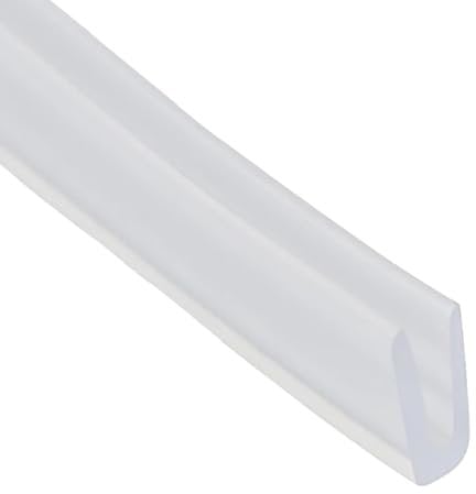 Gummi-Dichtungsleiste, 10 x 4 mm U-Profil für Duschtüren, transparent