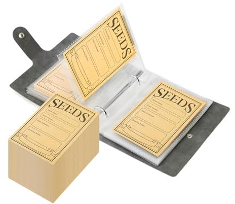 LOVIVER 50 Pieces Seed Packets, Seed Storage Envelopes, Reusable Self-Sealing Seed Packets, Self Sealing Organizers for Saving Collection Vegetable Plants Garden Flower Seeds, Storage Box & Binder