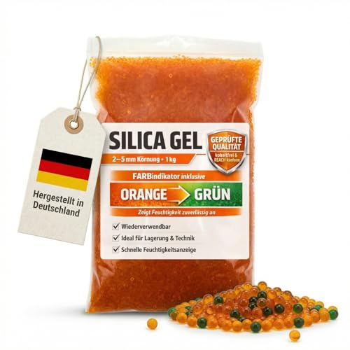 SPEED-BUSTER Silica Gel Kugeln 4kg mit Farbindikator regenerierbar | für 3D-Drucker Filament & Bambulab AMS - Kamera & Elektronik - Kieselgel Silikat - 2-5mm Körnung