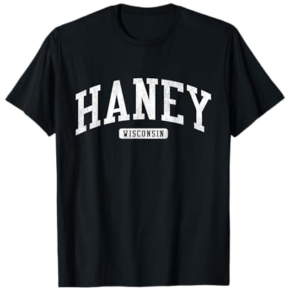 Haney Wisconsin WI JS03 College University Style T-Shirt