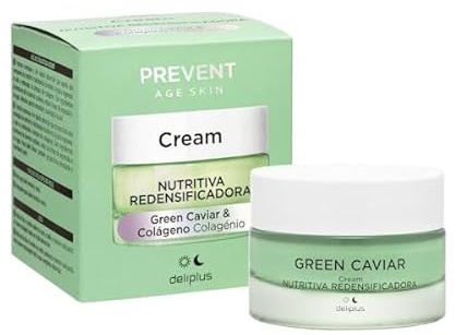 DELIPLUS Gel Pflegende Gesichtscreme Green Caviar und Collagen Prevent Age Ski für normale und trockene Haut