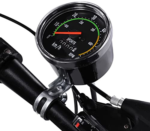 Domary Mechanischer Fahrradcomputer-Tachometer für 26/27,5/28/29-Zoll-Fahrräder, Langlebige Aluminiumlegierung, Genauer Kilometerzähler und Stoppuhr