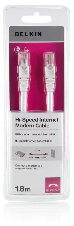 Belkin Male to Male Hochgeschwindigkeits Internet Modemkabel, 1,8 m, weiß