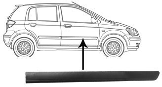 Van Wezel 8252424 Moulure Porte Avant Droite 4/5 Portes
