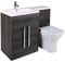 Aquariss Designer LH Grey Combi Bathroom Vanity Unit with Basin + Back To Wall Toilet