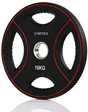 Gymstick Unisex Pro PU Gewicht Platte, schwarz/rot, 10 kg