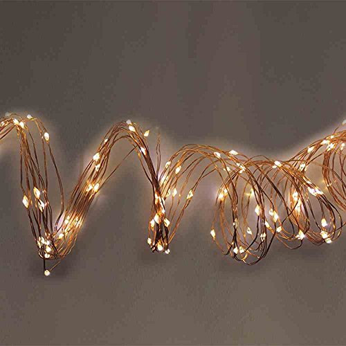 FHS LED-Kupferdrahtkette mit Timer 50er warmweiß innen, für 3 x AA ***NEU***