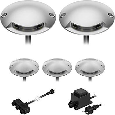 ledscom.de LED Boden-Aufbau-Leuchte Bunda, 1-flammig, für außen, befahrbar, warm-weiß, 5er Set
