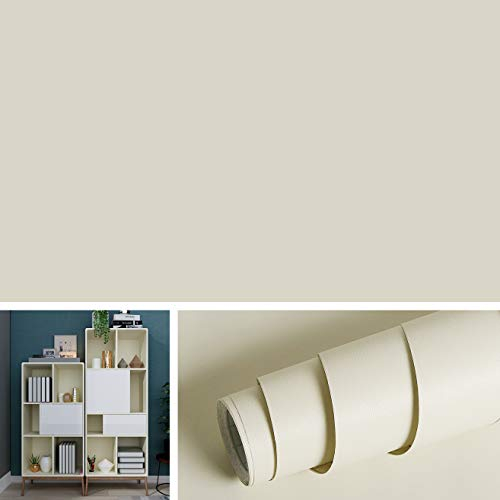 Livelynine Papel Pintado Autoadhesivo Liso 40CMx10M Papel Pared Dormitorio Beige Mate Papel Pintado Pared Salon Liso Lavable Vinilo Adhesivo Beige Mate Papel Adhesivo para Muebles Infantil Cocina