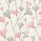 Scandi Floral Pink Silver Metallic Wallpaper Flower Feature Shimmer Y�L