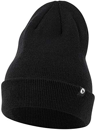 STARK SOUL Strickmütze für Damen & Herren (Unisex), Beanie Wintermütze mit Fleece warm und weich, Feinstrick, Einheitsgröße in Schwarz