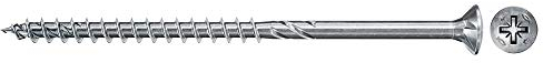 fischer PowerFast II CZP 3,0 x 40, Spanplattenschraube (100 Stk.) mit Teilgewinde, Senkkopfschraube mit Kreuzschlitz, Schraube für Holzverarbeitung, reduziert Einschraubwiderstand & Einschraubzeit