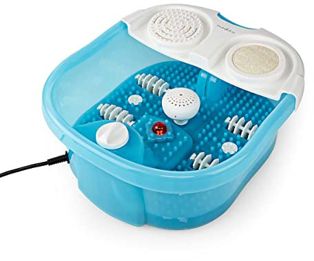 Nedis Bain de pieds bouillonnant - 1 réglage de la chaleur - 3 modes de massage - Bleu/blanc