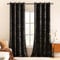 MIULEE Gardinen Vorhang Schwarz Gold Samtvorhänge Vorhänge mit Ösen Schlaufen Gold Gardinen für Schlafzimmer Wohnzimmer Samt Vorhang 2er Set 140 x 260 cm(B x H) Schwarz