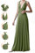 Unendlichkeitskleid für Damen, Brautjungfern, Hochzeitsgäste, Übergröße, Wickelkleid, lang, Maxi, wandelbar, vielseitig tragbar, Olivgrün, Einheitsgröße
