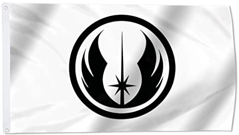Jedi Order Flagge Jedi-Symbol Banner 91 x 152 cm (weiß)