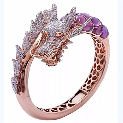 ZYONG Lila Drache Kristall Ringe Für Frauen Mode Vintage Punk Ring Herren Schmuck Rose Gold Damen Ringe Weibliche Verlobungsring Frau