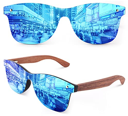 GQUEEN Sonnenbrille Holz Herren Damen Polarisierte Retro UV400