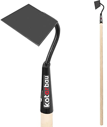 KOTARBAU® Zappa da giardino, 60 x 140 mm, forma trapezoidale con manico in legno, 120 cm, zappa per piante erbacce, attrezzi da giardino per allentare, trapiantare, diserbo, cura del giardino