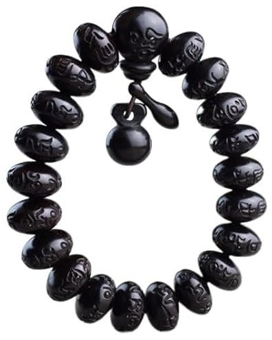Tibetischer Buddhismus Natürliche Perlen OM Mani Padme Buzz Graviert Sechs Zeichen Mantra Perlen Buddhistische Perlen Wenwan Rosenkranz Armband, Andere