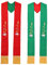 FAD-4U Kirchenklerus Stola Chor Priester Stola, Wendbare, Bestickte Quaste, Grün & Rot, Einheitsgröße