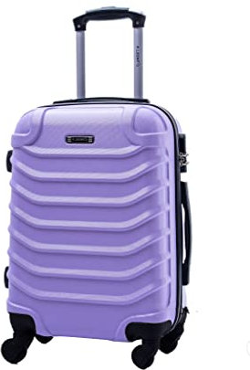 R.Leone Valigia Trolley Bagaglio a mano Rigido Ultraleggero in ABS 4 Ruote Autonome (Lilla, 20267 Valigia 55x38x23cm)