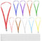 10 Stück Schlüsselbänder mit Kartenhülle, Lanyard Schlüsselband 100×85mm Ausweishülle mit Band Wasserdicht Kartenhüllen Bunt Umhängeband Für Schule Büro Veranstaltung